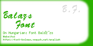balazs font business card